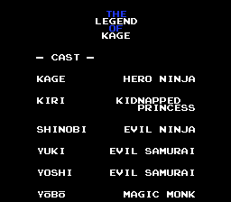 Legend of Kage screenshot 4 for NES